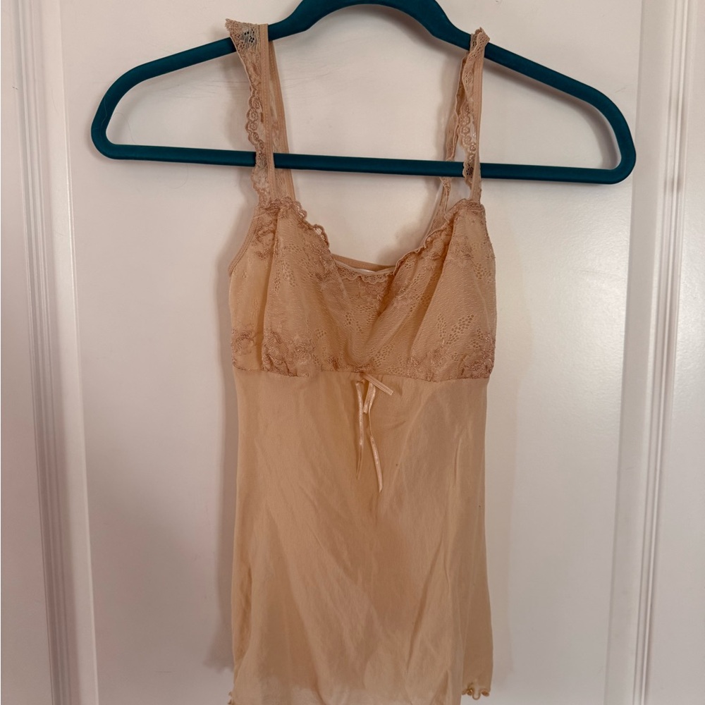 Gilligan & O'Malley Beige Lace Chemise